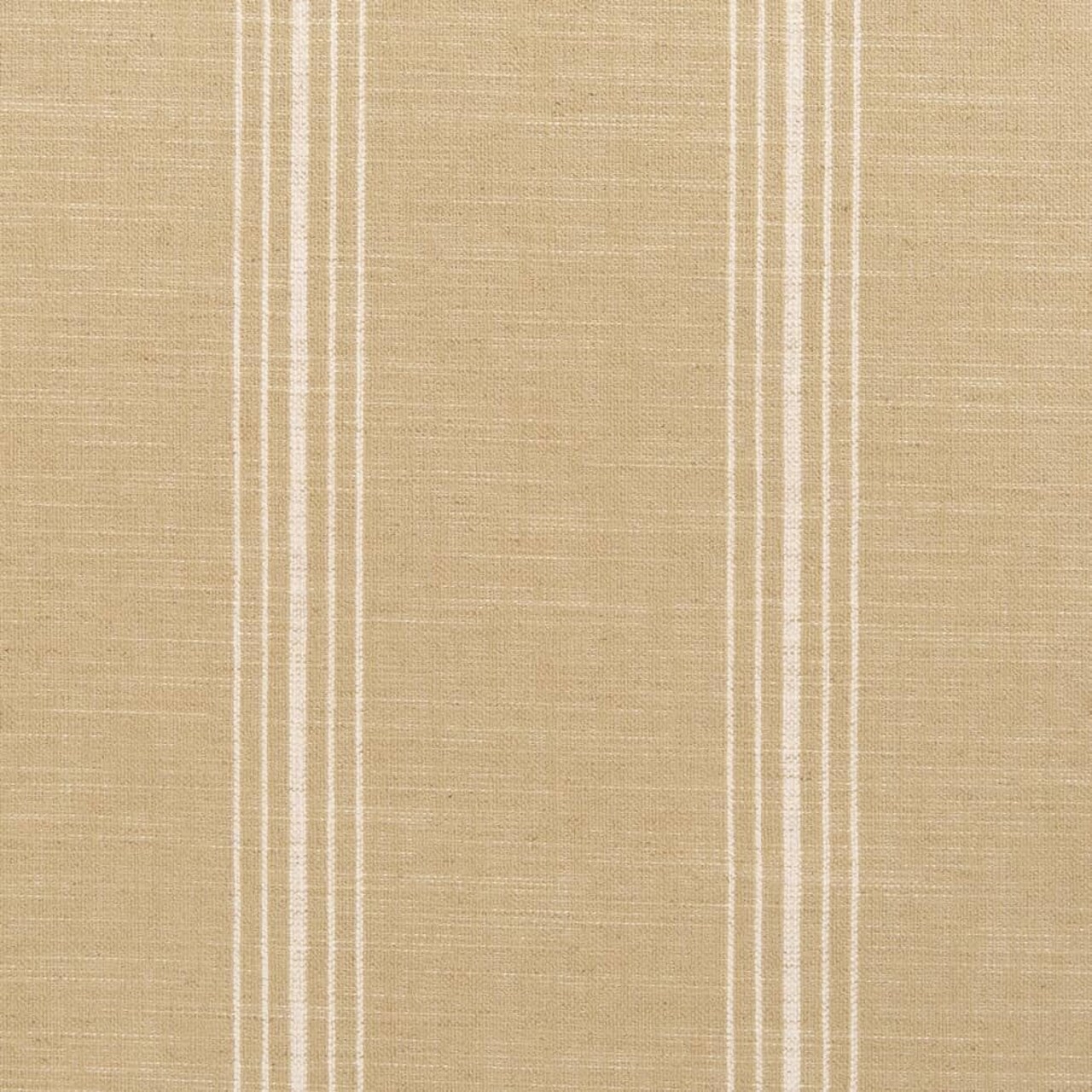 Natural Stain Resistant Performance Pet Friendly Stripe Linen Look Textured Woven Pattern Upholstery Fabric by The Yard - SKU: Maxine Sand